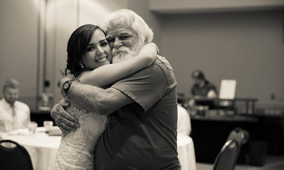 Bride and father dancing reception Estes Park