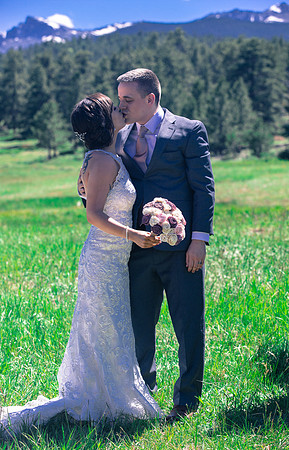 Bride and Groom after ceremony Estes Park wedding