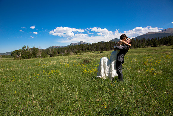Bride and Groom kissing