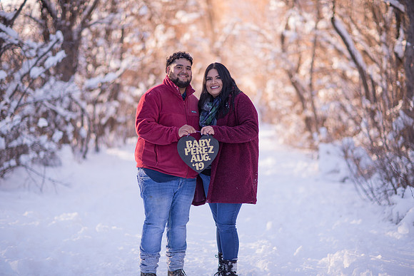 winter couple portraits Colorado mountains