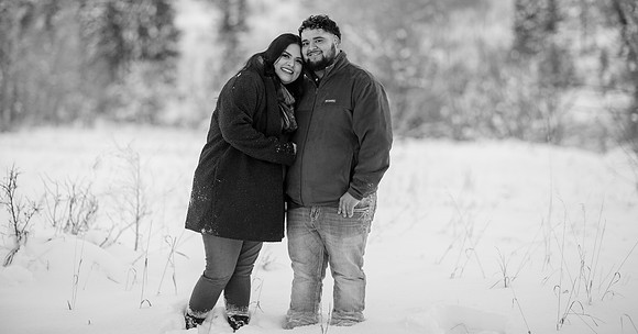 winter couple portraits Colorado mountains